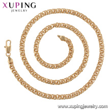 44801 xuping 24k color oro moda mujer cadena collar plateado